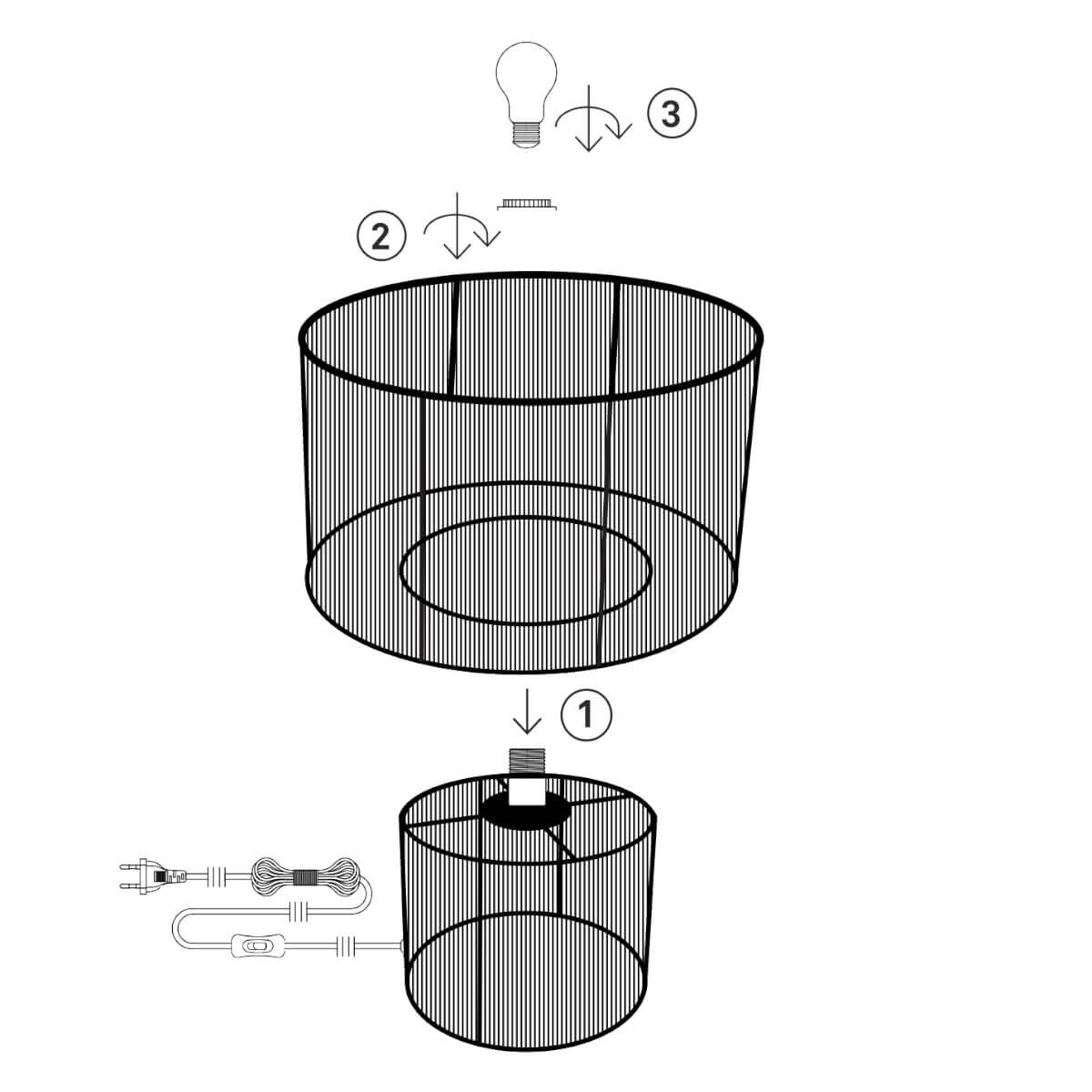 Stojąca lampa stołowa Soga 108768 Markslojd salonowa juta czarny
