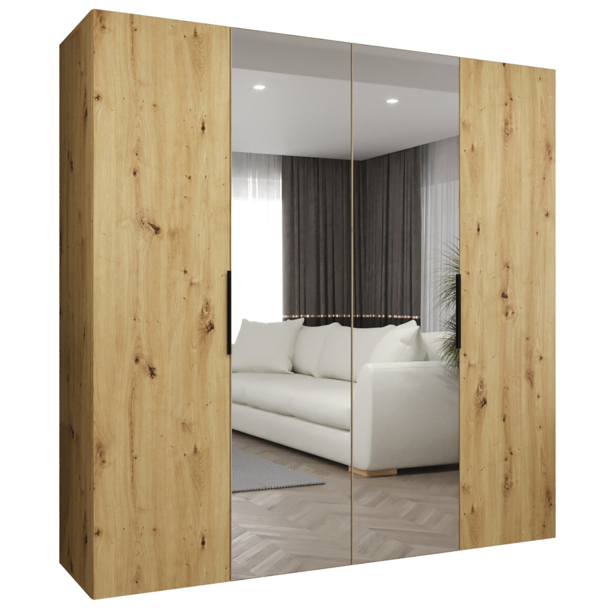 Szafa uchylna otwierana MARBELLA 2 200 wys. 202 cm Artisan + u. Czarny