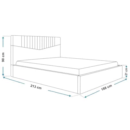 Łóżko sypialniane 180x200 OLDO 7 z pojemnikiem- granatowe