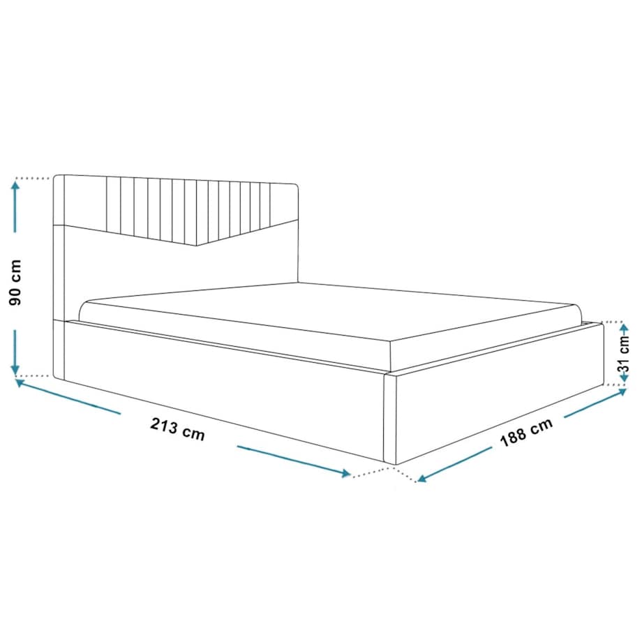 Łóżko sypialniane 180x200 OLDO 7 z pojemnikiem- granatowe