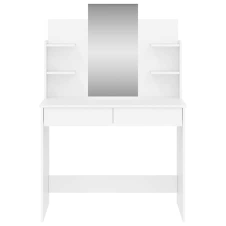 vidaXL Toaletka z lustrem, biała, 96x39x142 cm