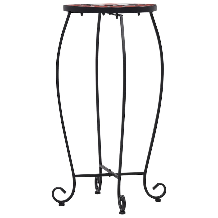 vidaXL Stoliki mozaikowe, 3 szt., kolor terakotowy i biały, ceramika