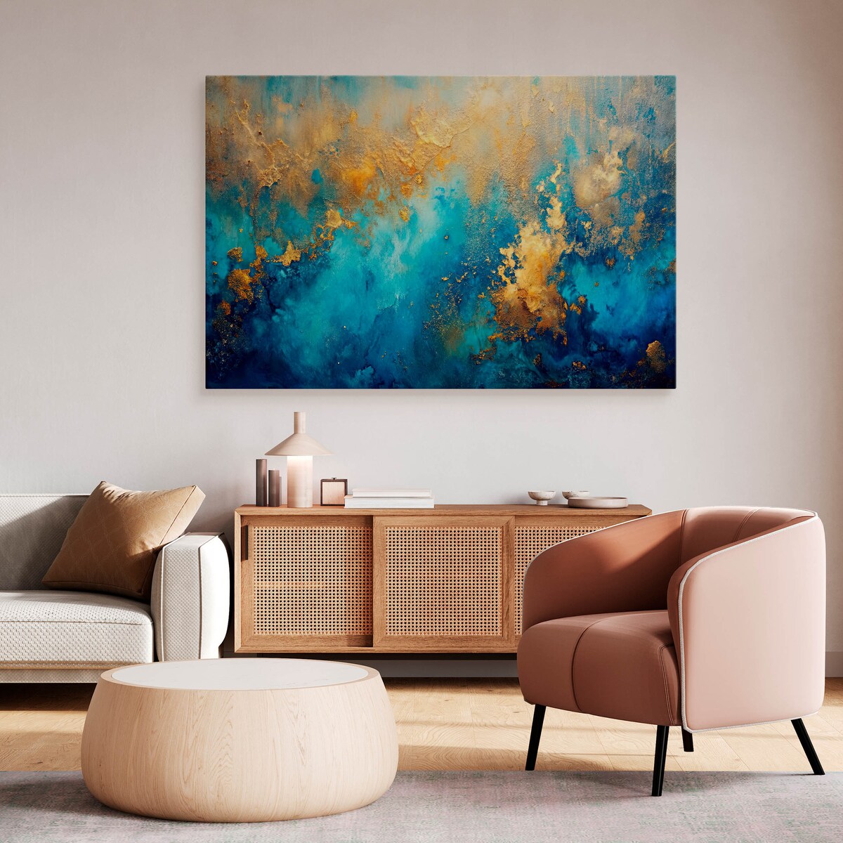Obraz na płótnie Abstrakcja ze złotem 90x60cm