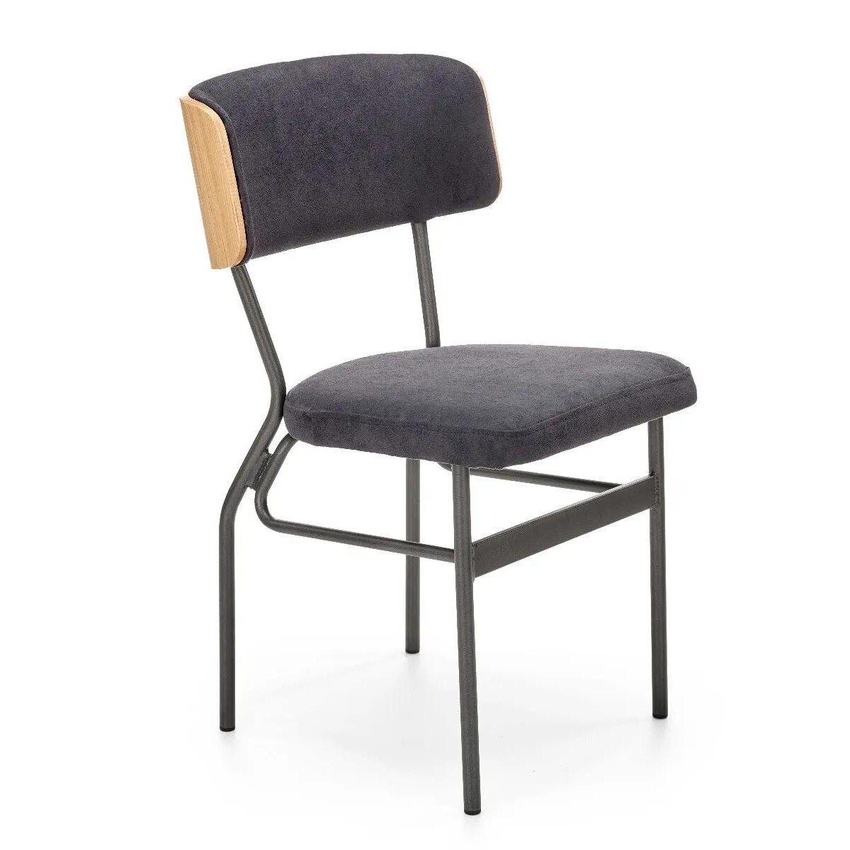 Krzesło SMART-KR VELVET ciemnoszare/naturalne