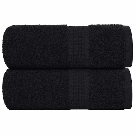 vidaXL Ręczniki dla gości, 2 szt., czarne, 30x50 cm, bawełna 100%