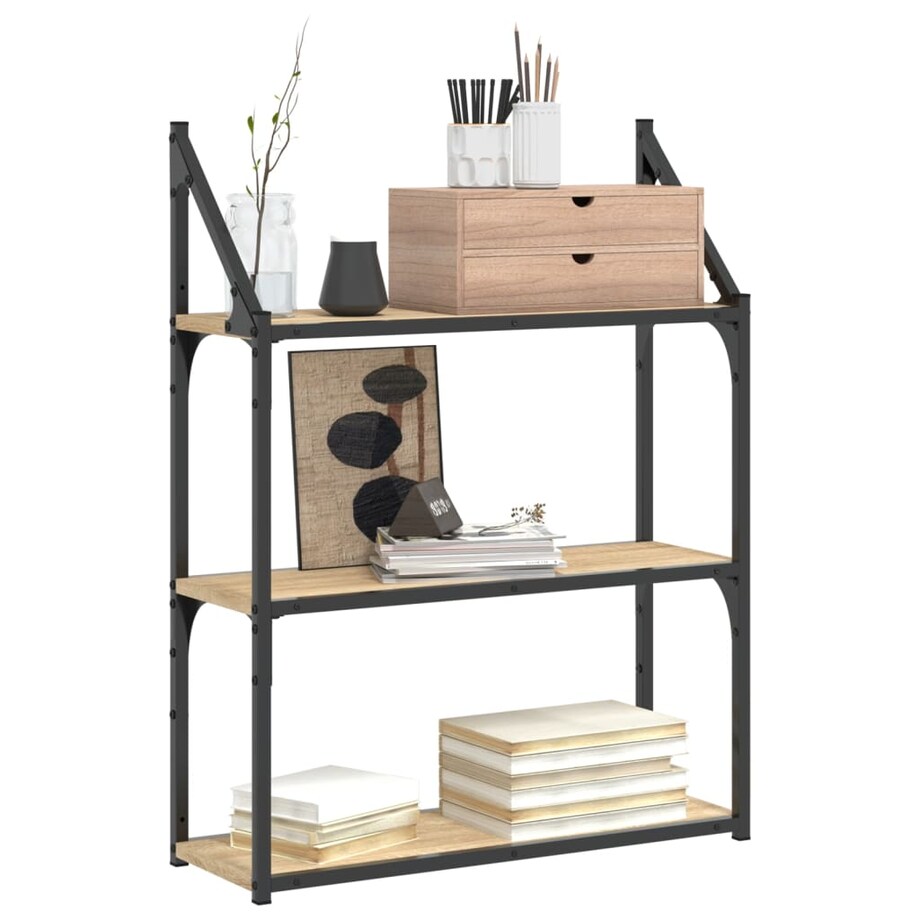 vidaXL Regał ścienny z 3 półkami, dąb sonoma, 60x21x78,5 cm