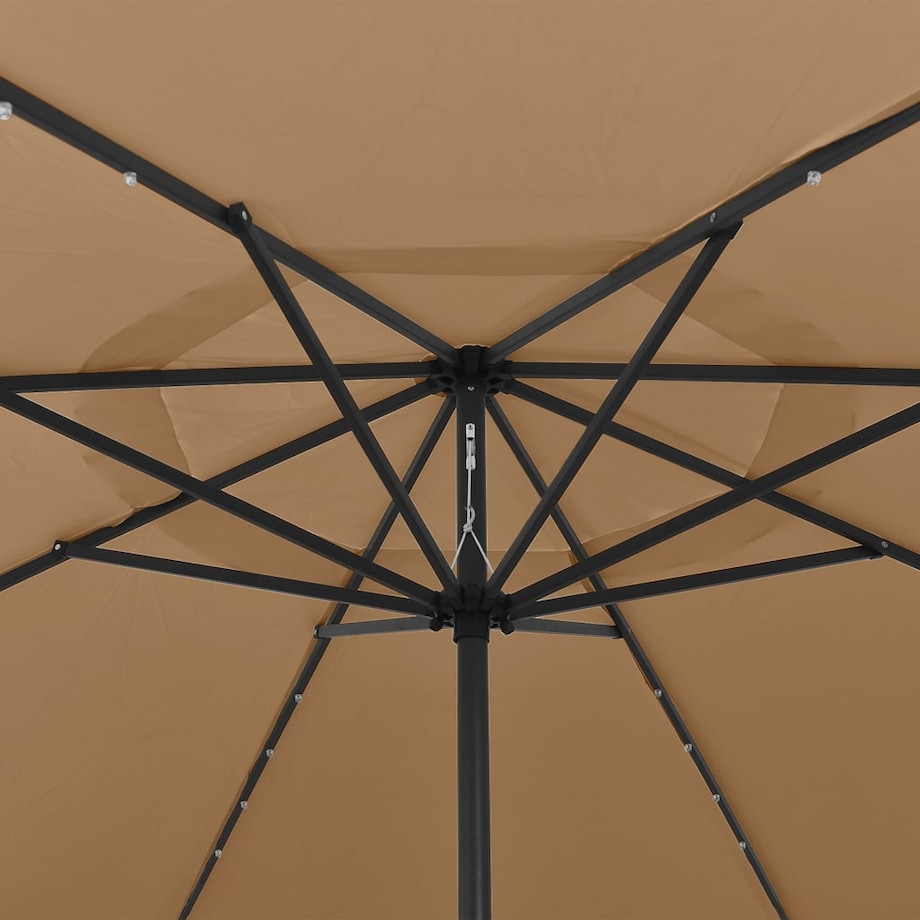 vidaXL Parasol ogrodowy z LED, 400 cm, taupe