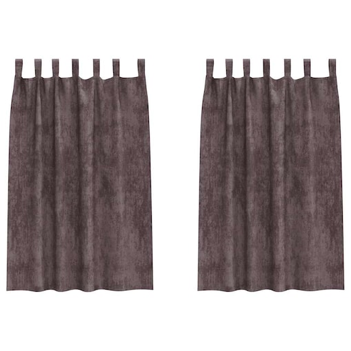 vidaXL Zasłona z zasłonami 2 pcs Brązowy 175 x 140 cm Aksamit