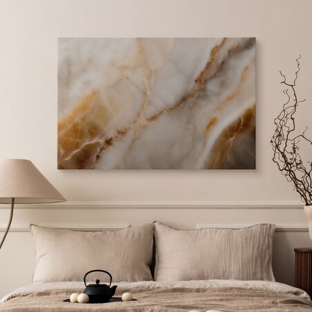 OBRAZ DO SYPIALNI BEŻOWY MARMUR STYL GLAMOUR ABSTRAKCJA 40x30cm