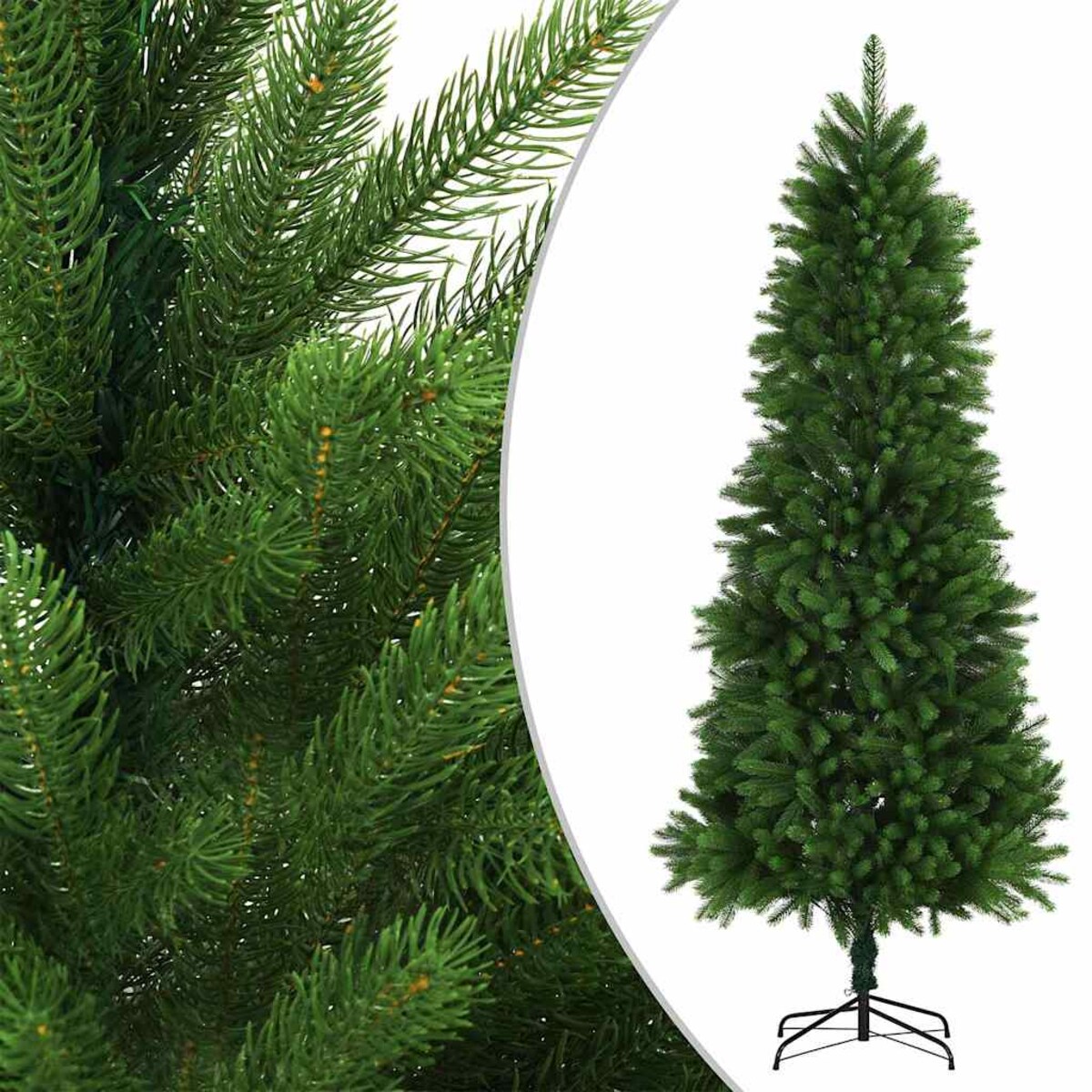 vidaXL Sztuczna choinka z lampkami i bombkami, 240 cm, zielona