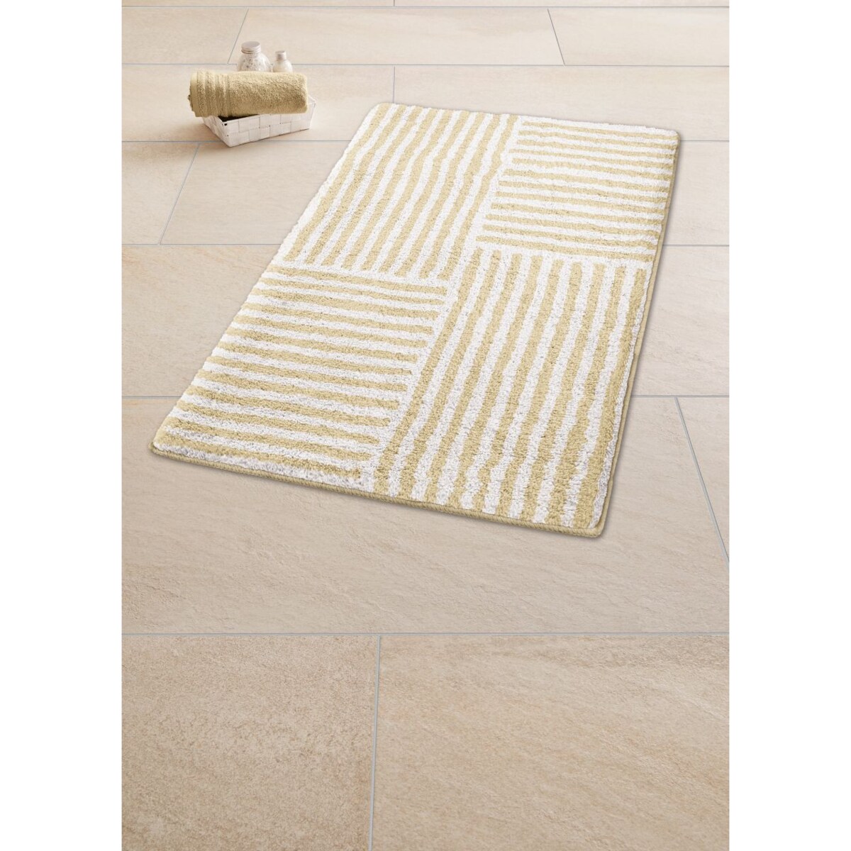 Kleine Wolke Chelsea Dywanik łazienkowy 80x140 cm jasny beż wysokie runo Eco Care