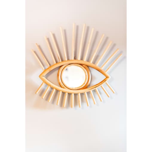 Rattanowe lustro EYE w rozmiarze M