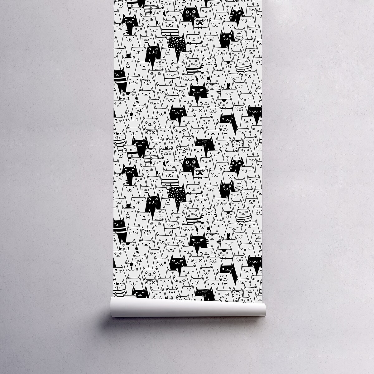 Tapeta Koty czarno-białe, 416x254cm