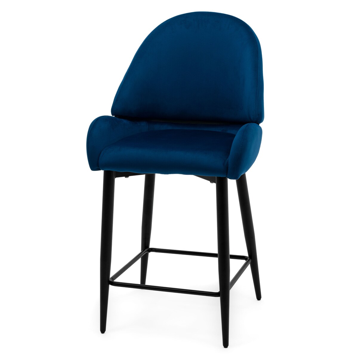 Hoker tapicerowany welurowy do salonu BERGAMO granatowy