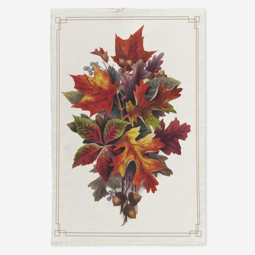 Lniany ręcznik kuchenny - Bukiet jesiennych liści