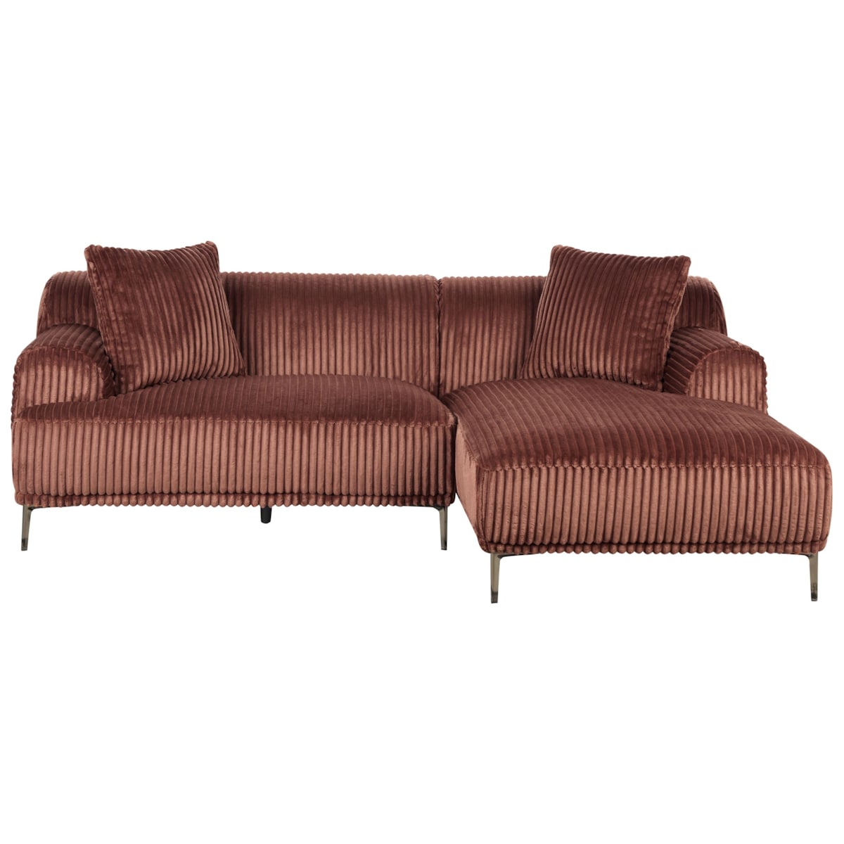 Narożnik lewostronny sztruksowy brązowy STENUM