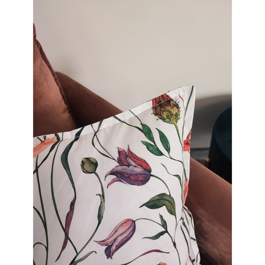 Dekoracyjna poszewka bawełniana w kwiaty