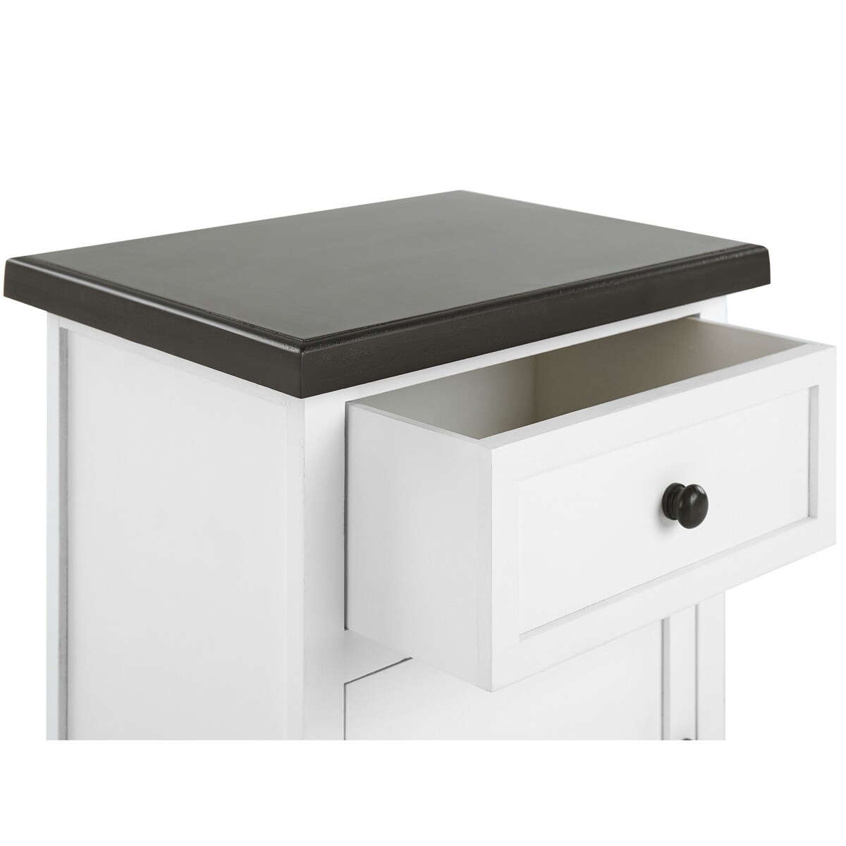 Szafka nocna 1 szuflada biały z brązowym LAYOLA