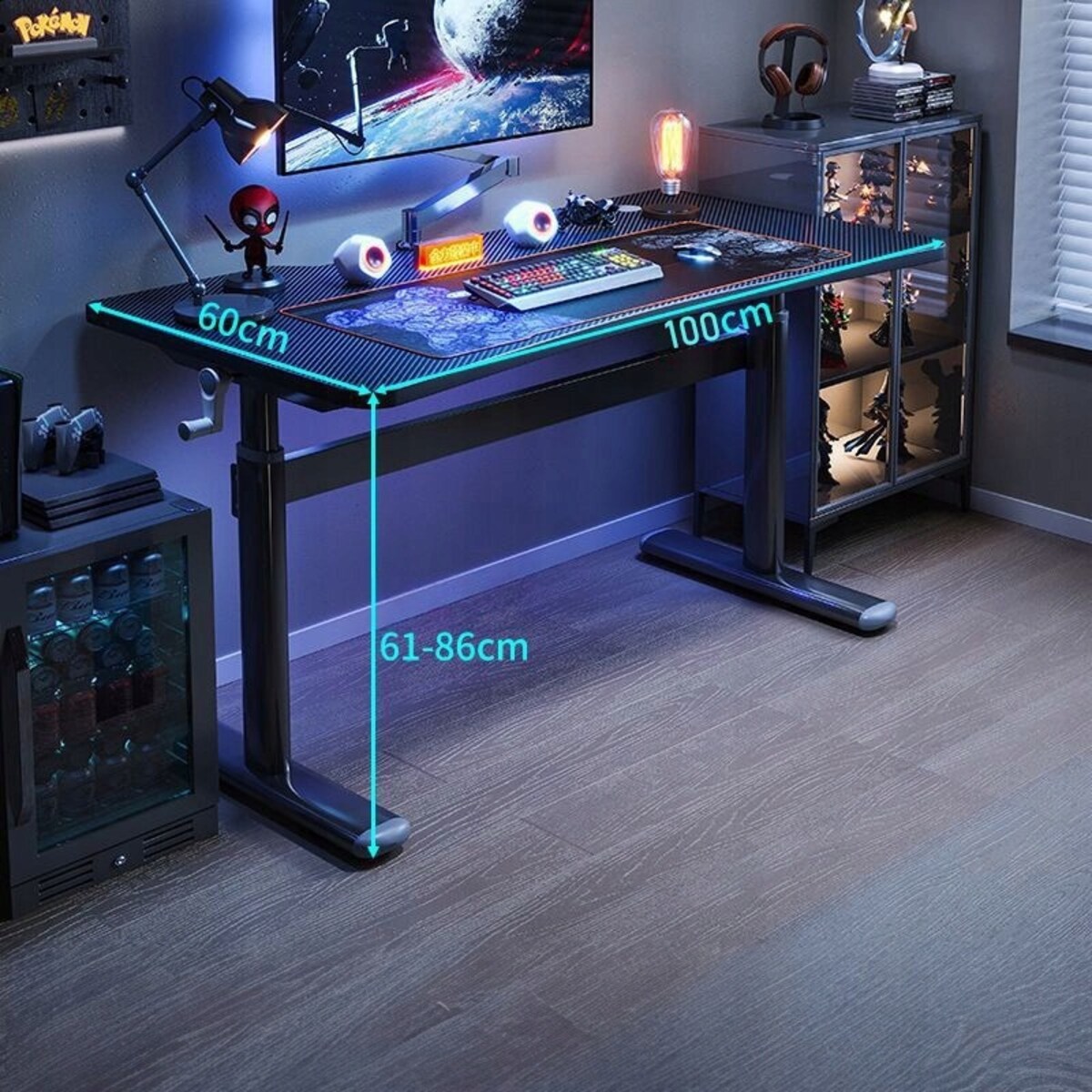 Biurko Regulowane Dziecięce Komputerowe Gamingowe Stół Loft Czarne 100 Cm