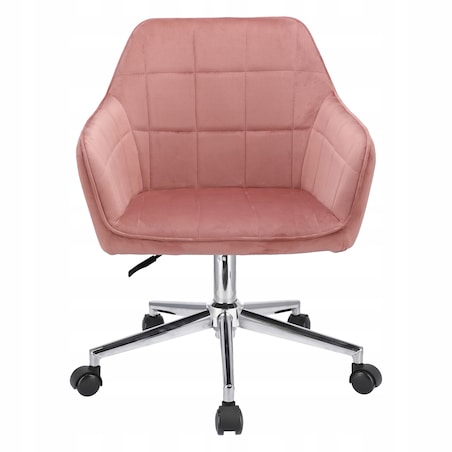 Fotel MILANO różowy na srebrnej stopie