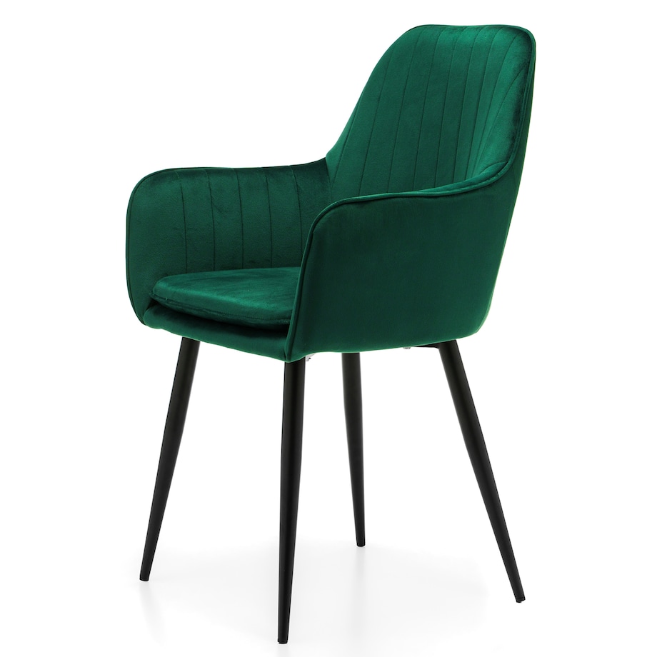 Krzesło tapicerowane EMILIA zielony welur salon jadalnia