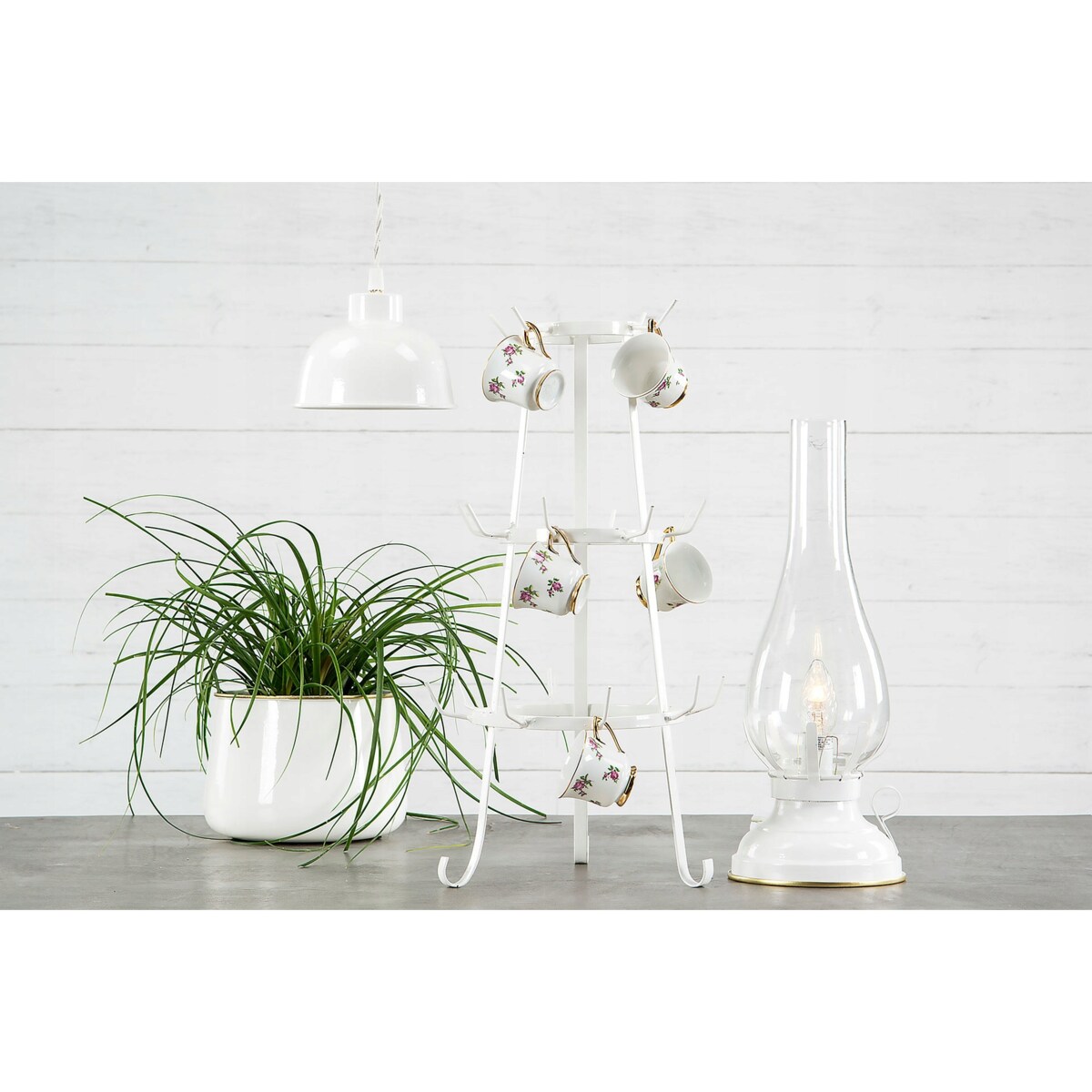 LAMPA wisząca NALA metalowa biała śr. 14cm