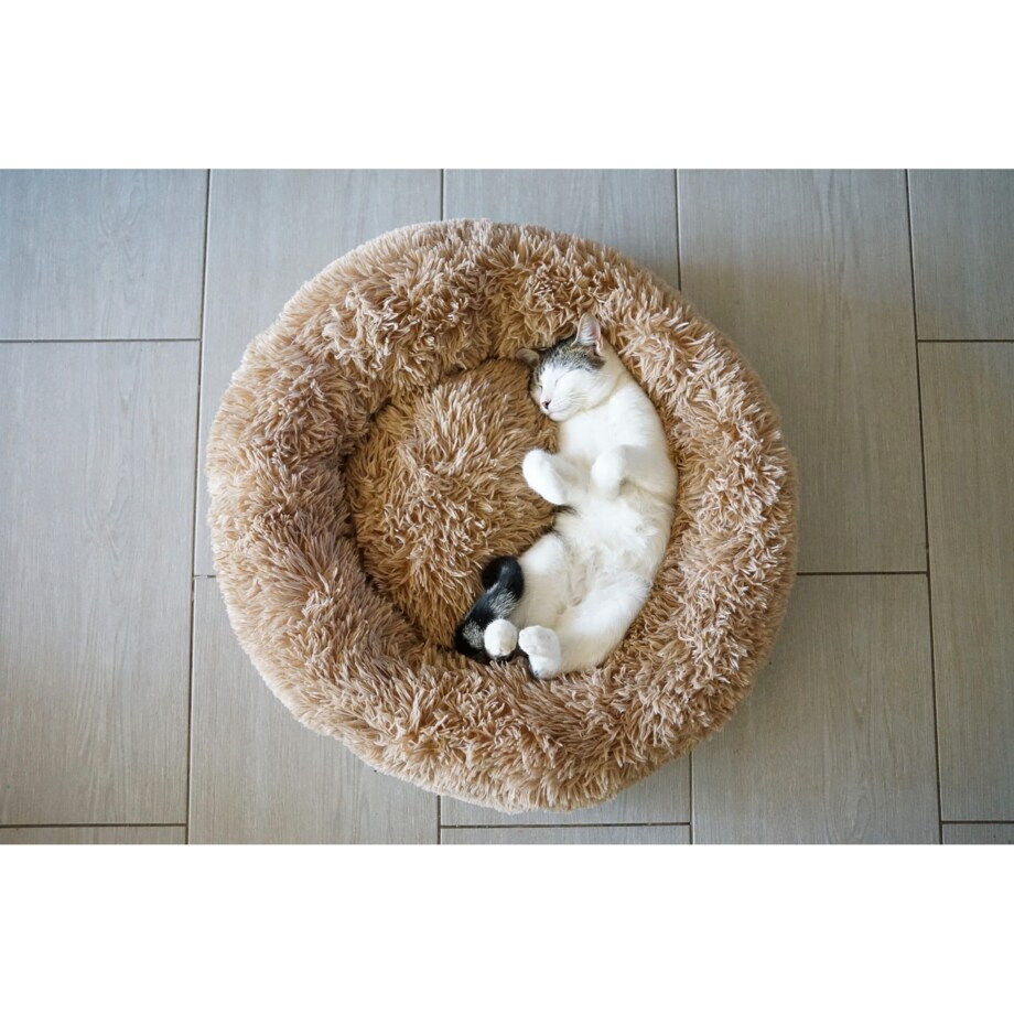 Legowisko pluszowe dla kota lub psa FUZZY, 70 cm, Toffee