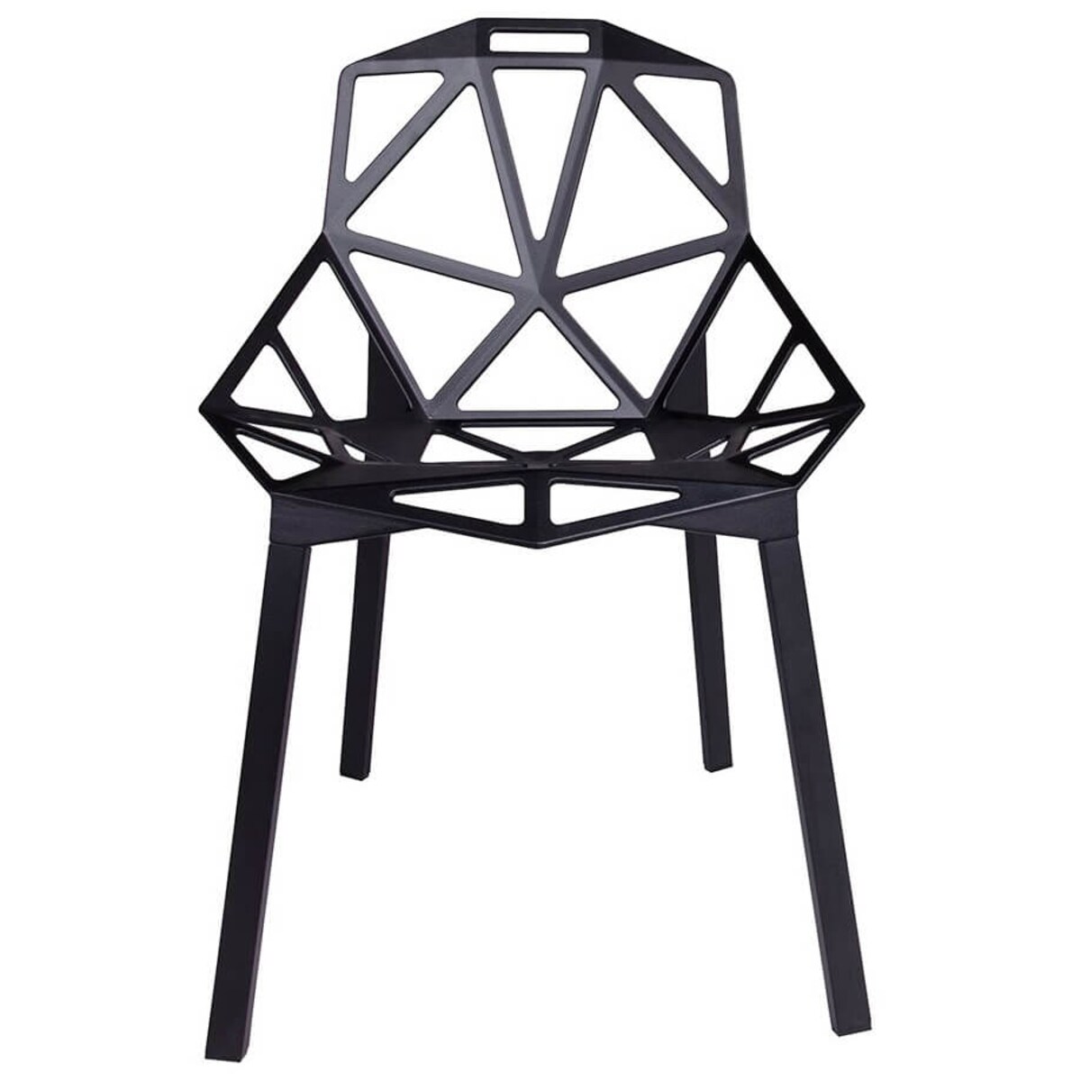 Ażurowe krzesło Split Premium DC-362.ALLBLACK King Home geometryczne czarne