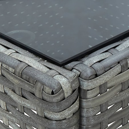 vidaXL Stolik ogrodowy, szary, 40 x 40 x 45 cm, rattan PE