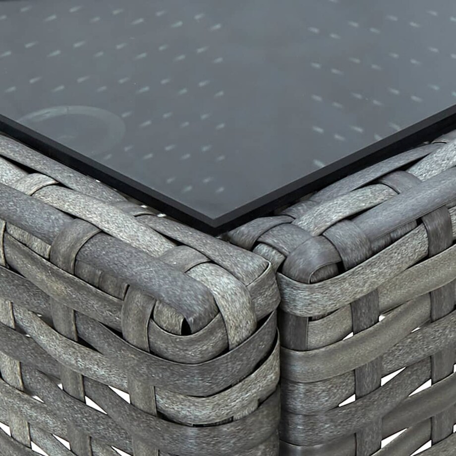 vidaXL Stolik ogrodowy, szary, 40 x 40 x 45 cm, rattan PE