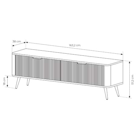Szafka RTV 163 ryflowana LENA w kolorze czarnym