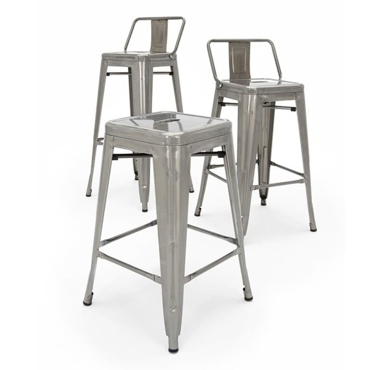 Krzesło barowe hoker Tower back KH010100972 King Home metal srebrny chrom