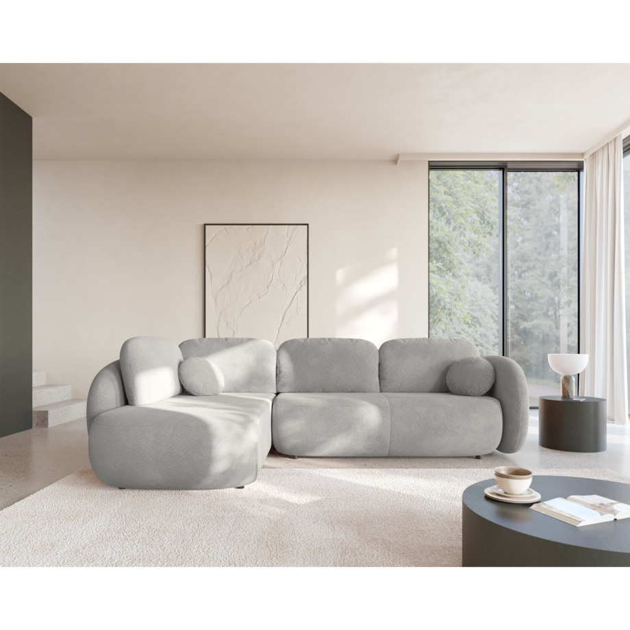 Nowoczesny Narożnik rozkładany OLIVIO II, lewy, szary