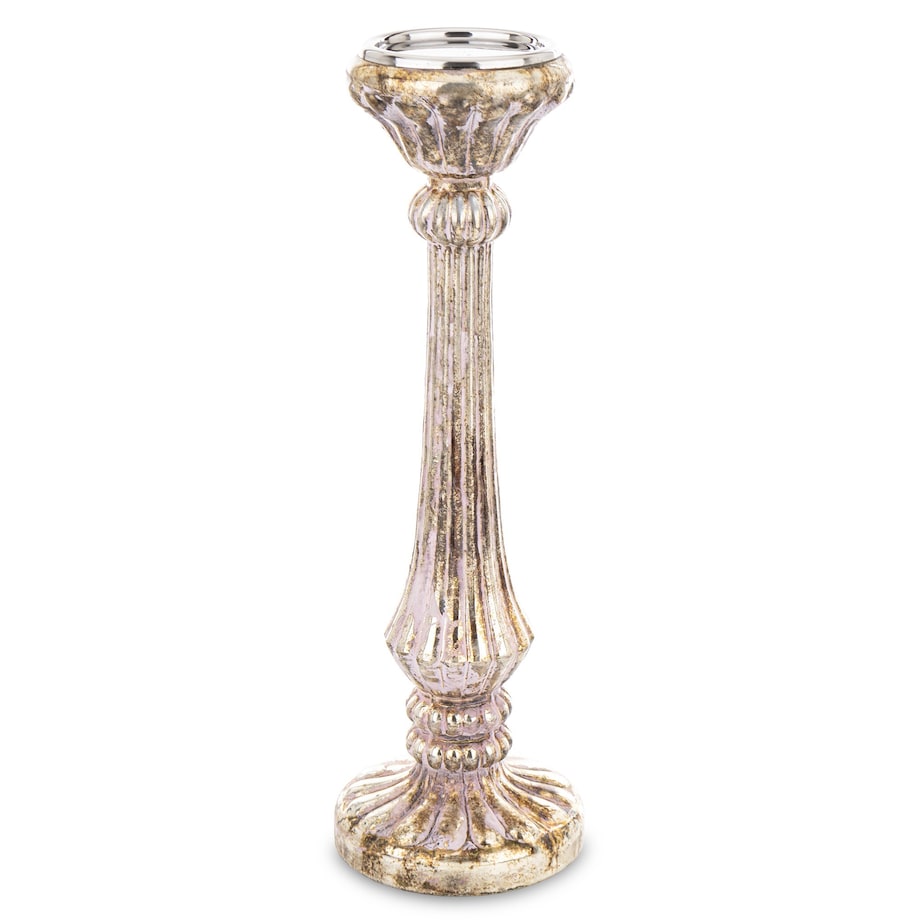 Świecznik szklany kolumnowy 53x16,5x16,5 cm COLONNA różowozłoty