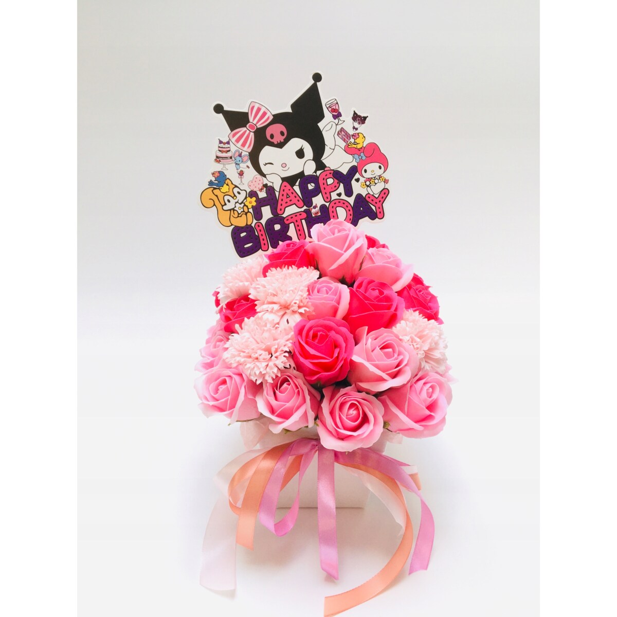 FLOWER BOX RÓŻOWE kwiaty z mydła pachną na urodziny dziewczynki prezent dar