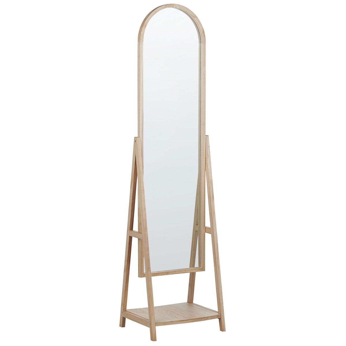 Lustro stojące z półką jasne drewno CHAMBERY