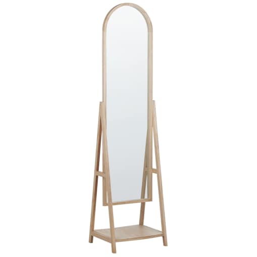 Lustro stojące z półką jasne drewno CHAMBERY