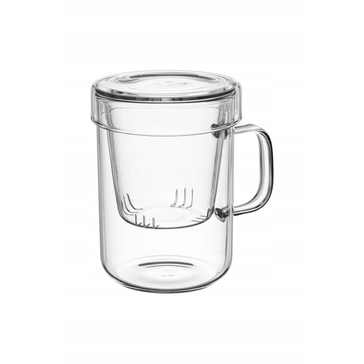 Kubek z zaparzaczem pokrywką 420ml szklanka z sitkiem na herbatę nowoczesny