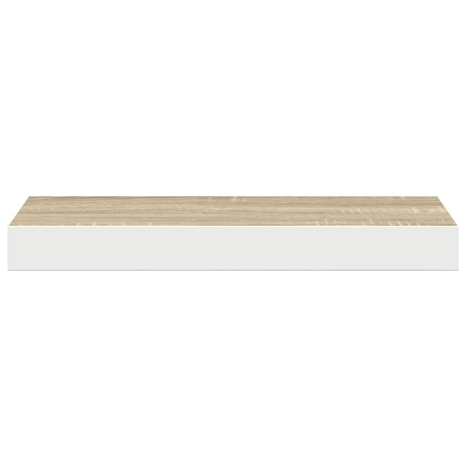 vidaXL Półka ścienna, dębowo-biała, 40 x 23 x 3,8 cm, MDF