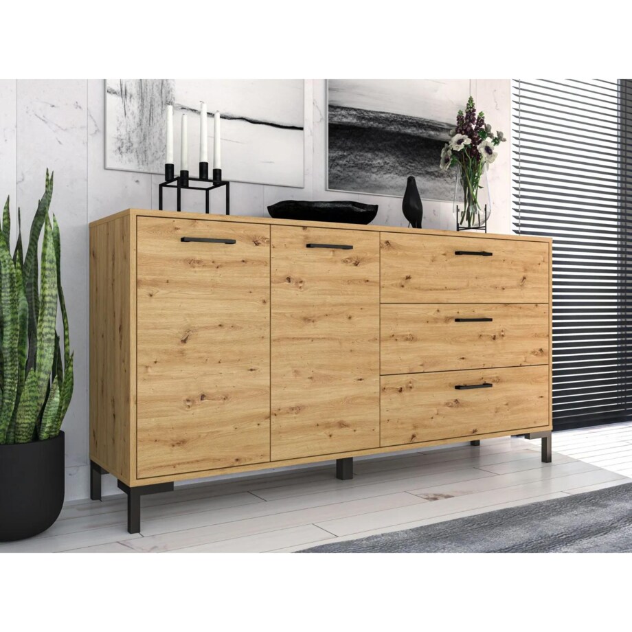 Komoda NIKOLA 160 3S2D dąb artisan