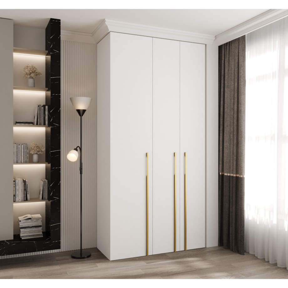 Szafa trzydrzwiowa Como 3 120 gł.40 biały+złoty