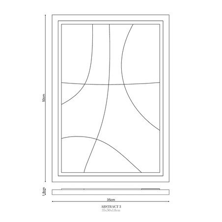 Obraz 3D 35x50cm Abstract III – Dekoracja Ścienna z Tynku Naturalnego, Milky Grey Minimalistyczny Relief