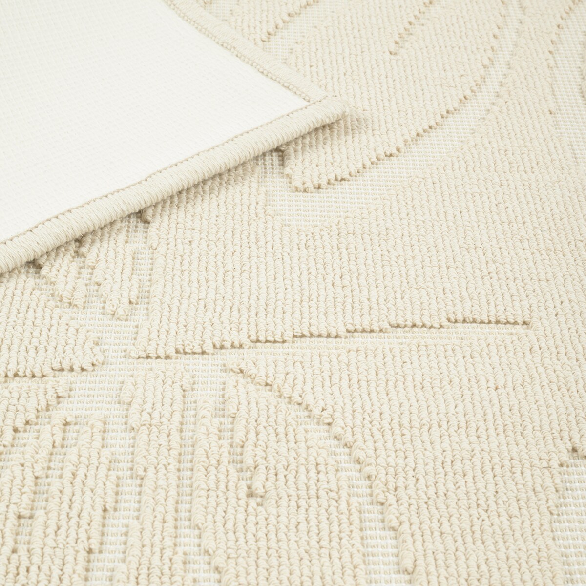 Dywanik łazienkowy Lino 73x135 cm bawełniany roślinny beżowy