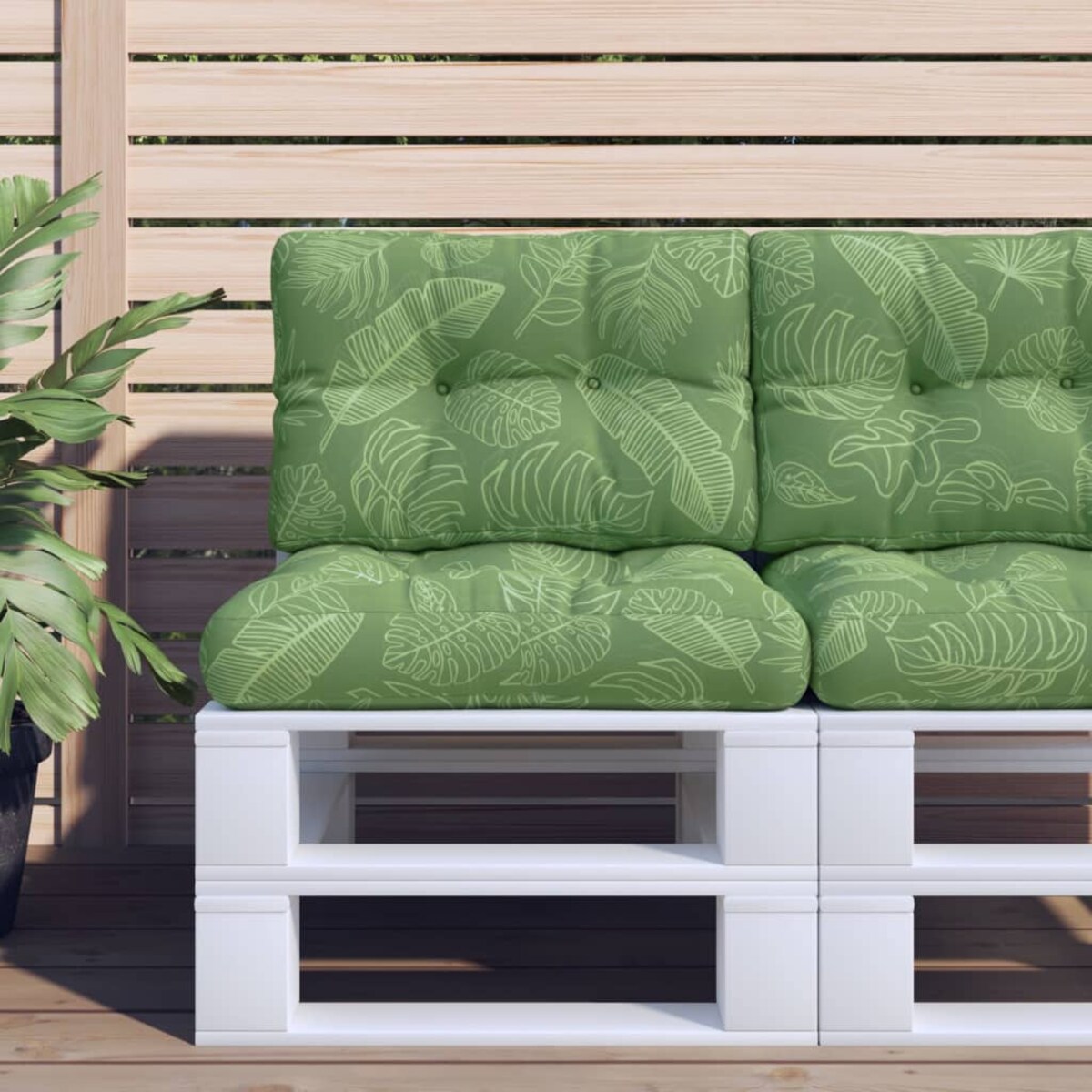 vidaXL Poduszka na palety, wzór w liście, 60x40x12 cm, tkanina