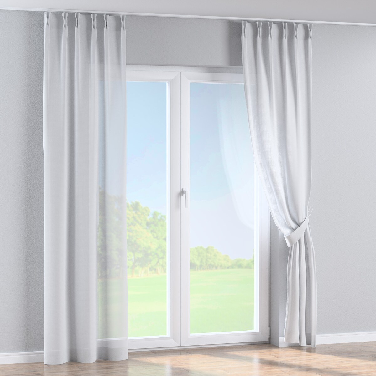 Zasłona na haczykach flex podwójnych 130x245 prześwitujący, złamana biel