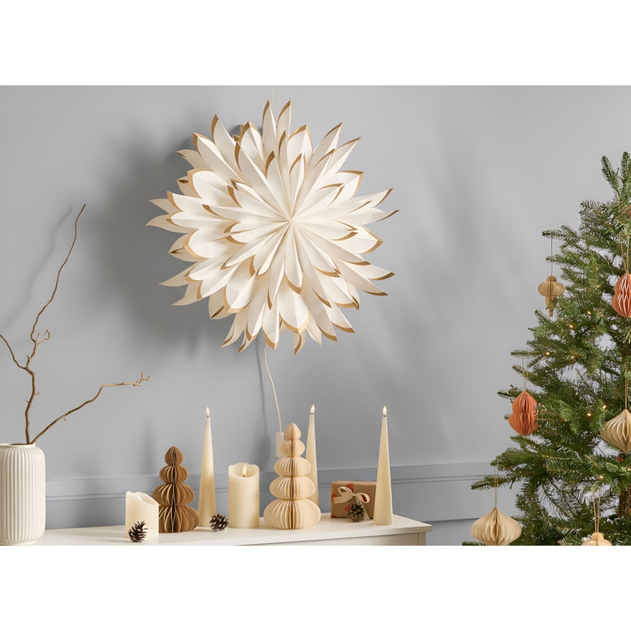 Dekoracja świąteczna SVEDAN Gwiazda 60 cm Złamana biel