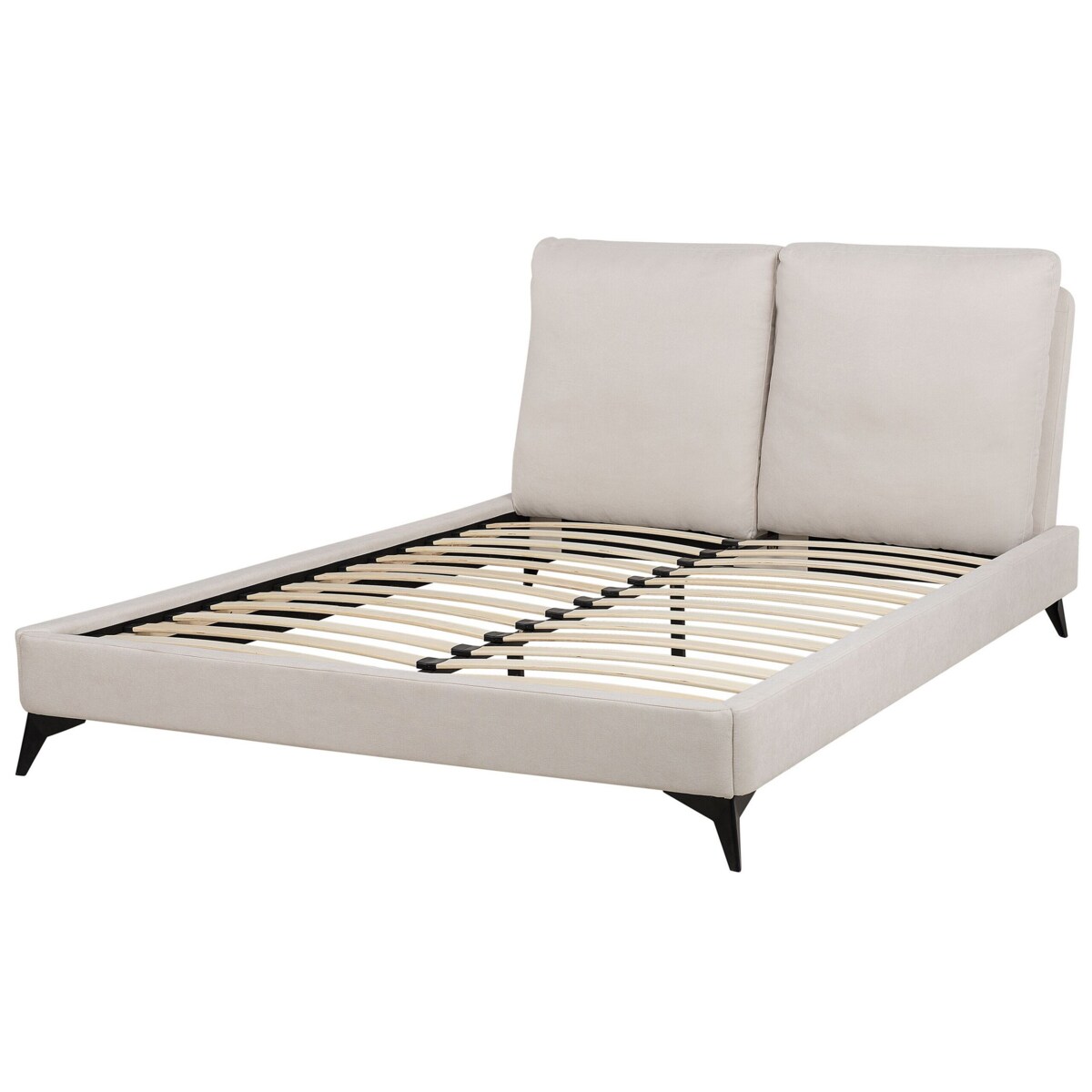 Łóżko tapicerowane 160 x 200 cm beżowe MELLE