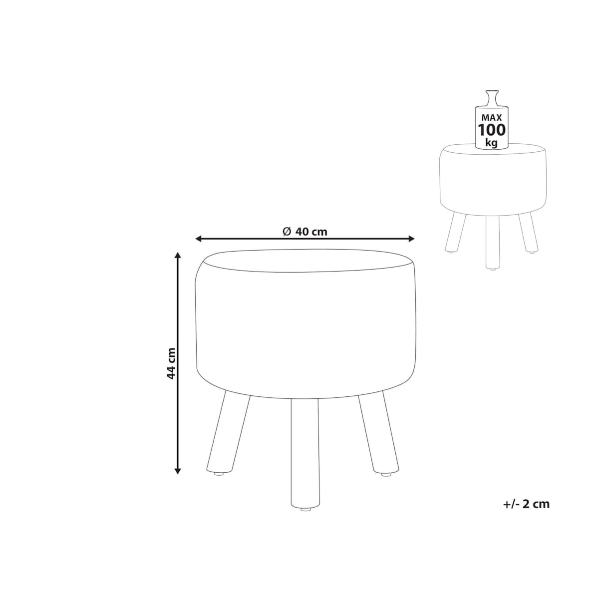 Stołek MANZAI Bawełna Beżowy