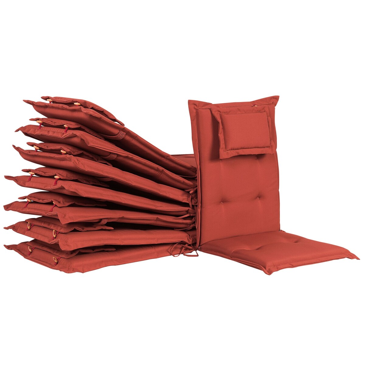 Zestaw 8 poduszek na krzesła ogrodowe bordowy MAUI