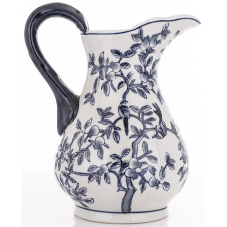 Dzbanek porcelanowy dekoracyjny 26x17x22 i 9x34x34 cm MODELLO BLU z misą